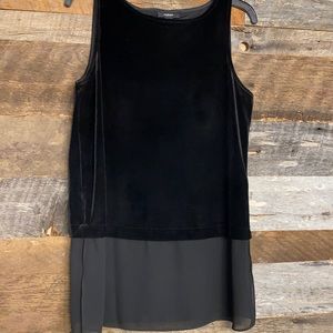 Velvet tank blouse with sheer bottom over the hips.Lightweight and comfortable.